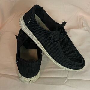 Hey Dude Women’s Black and White Loafers